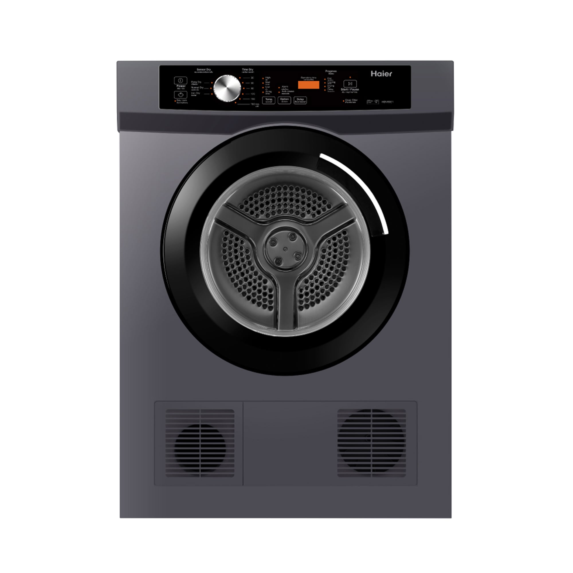 เครื่องอบผ้าฝาหน้า HAIER HDV80E1 8 กก. VENTING สีเทา